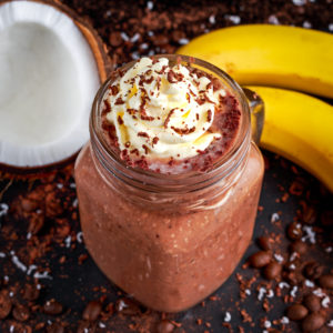 Healthy Chocolate Mint Smoothie with Coconut Whip